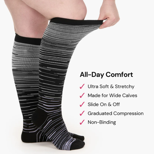 Eversocks® Stripes - Wide Comfort Compression Socks for Relief