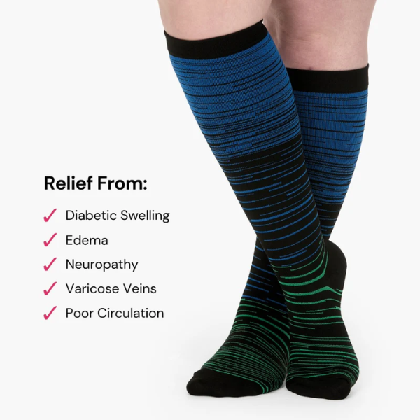Eversocks® Stripes - Wide Comfort Compression Socks for Relief